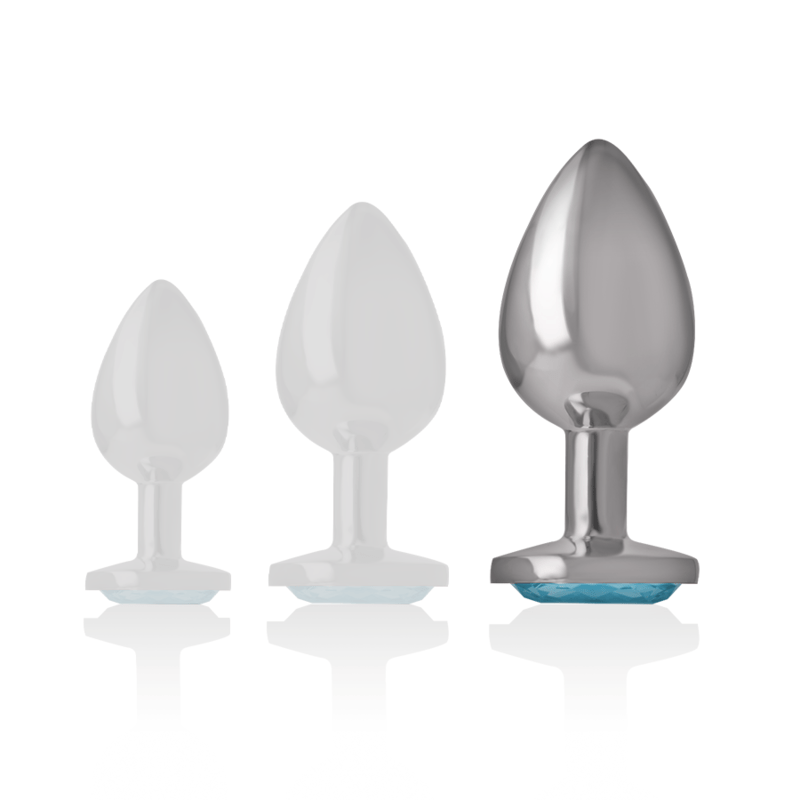 INTENSE - PLUG ANAL DE METAL DE ALUMÍNIO COM CRISTAL AZUL TAMANHO L - Toys "n" Us