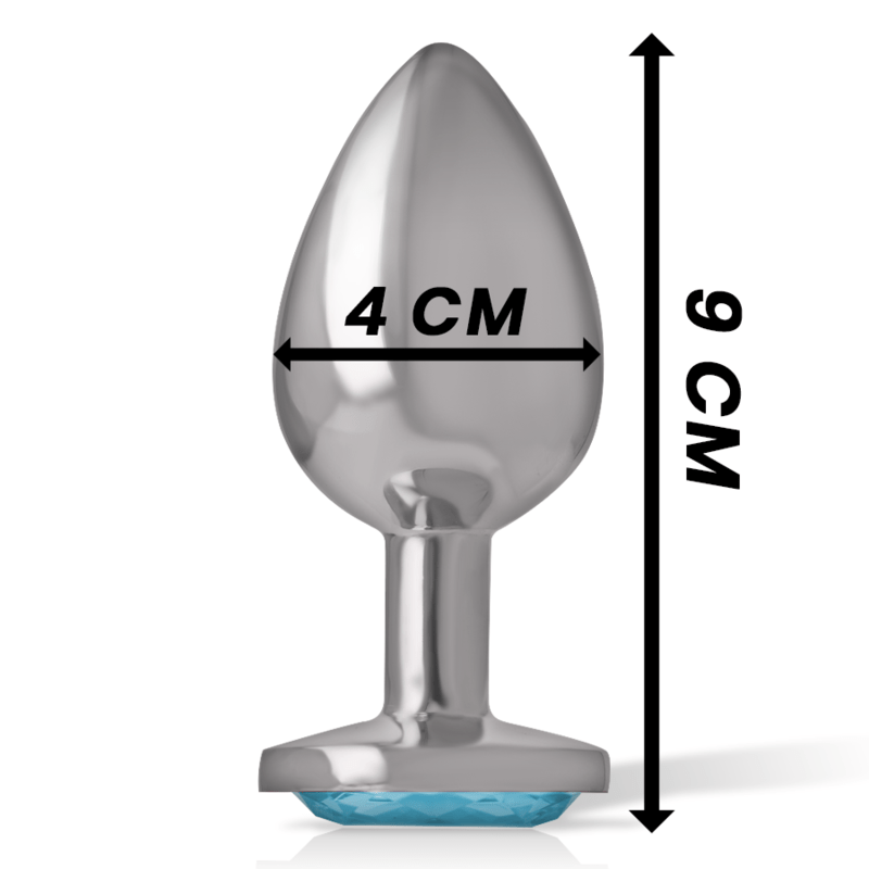INTENSE - PLUG ANAL DE METAL DE ALUMÍNIO COM CRISTAL AZUL TAMANHO L - Toys "n" Us