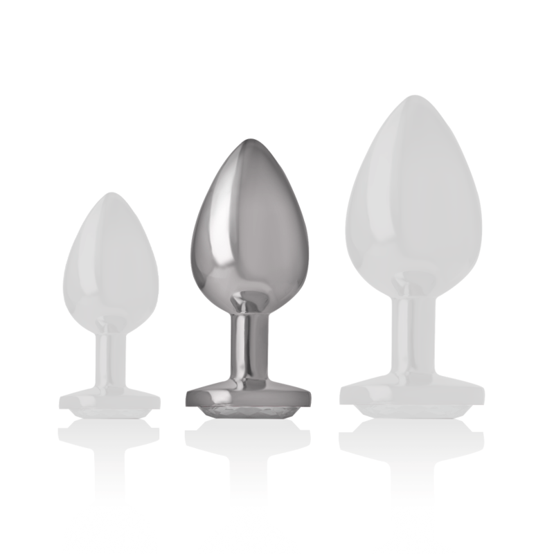 INTENSE - PLUG ANAL DE METAL DE ALUMÍNIO COM CRISTAL PRATA TAMANHO M - Toys "n" Us