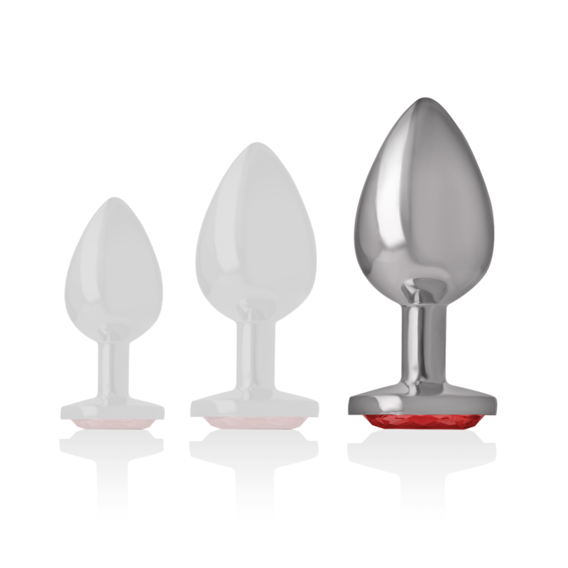 INTENSE - PLUG ANAL DE METAL DE ALUMÍNIO COM CRISTAL VERMELHO TAMANHO L - Toys "n" Us