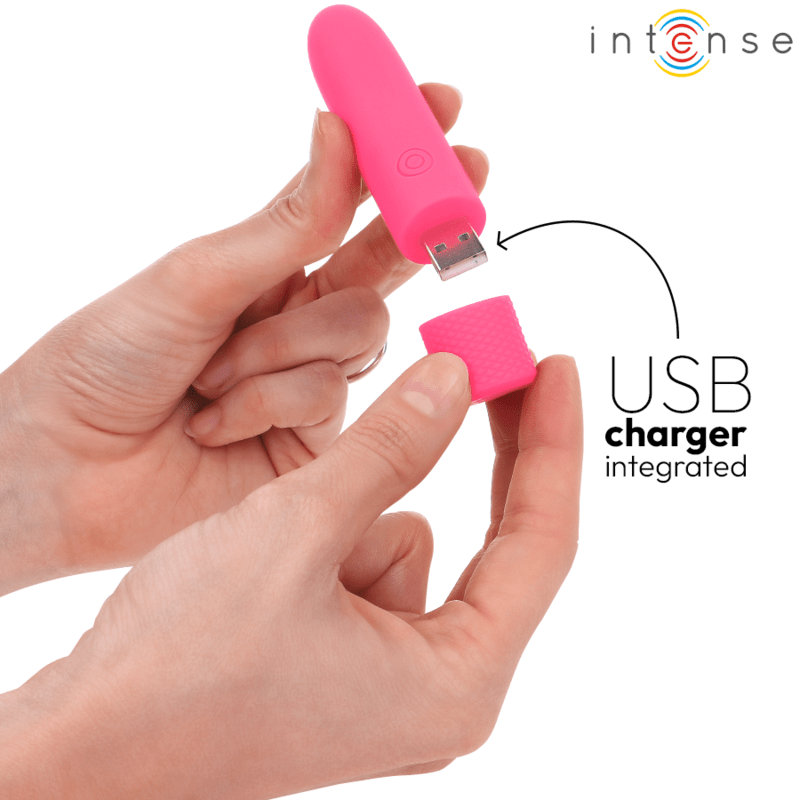 INTENSE - SYMONE USB RECHARGEABLE VIBRATING BULLET 8 VIBRATIONS PINK 10 X 2.2 CM - Toys "n" Us