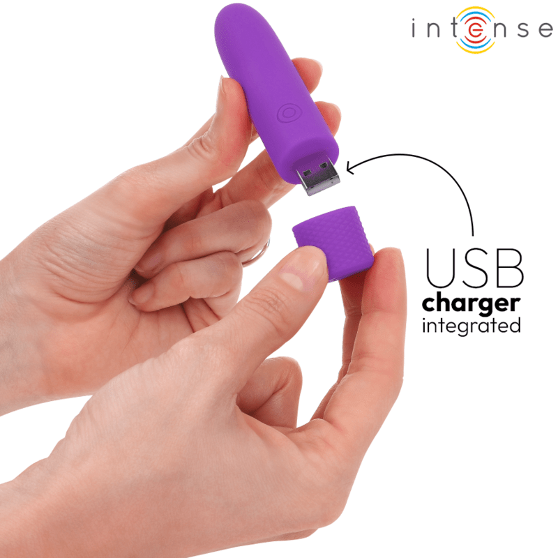 INTENSE - SYMONE USB RECHARGEABLE VIBRATING BULLET 8 VIBRATIONS PURPLE 10 X 2.2 CM - Toys "n" Us