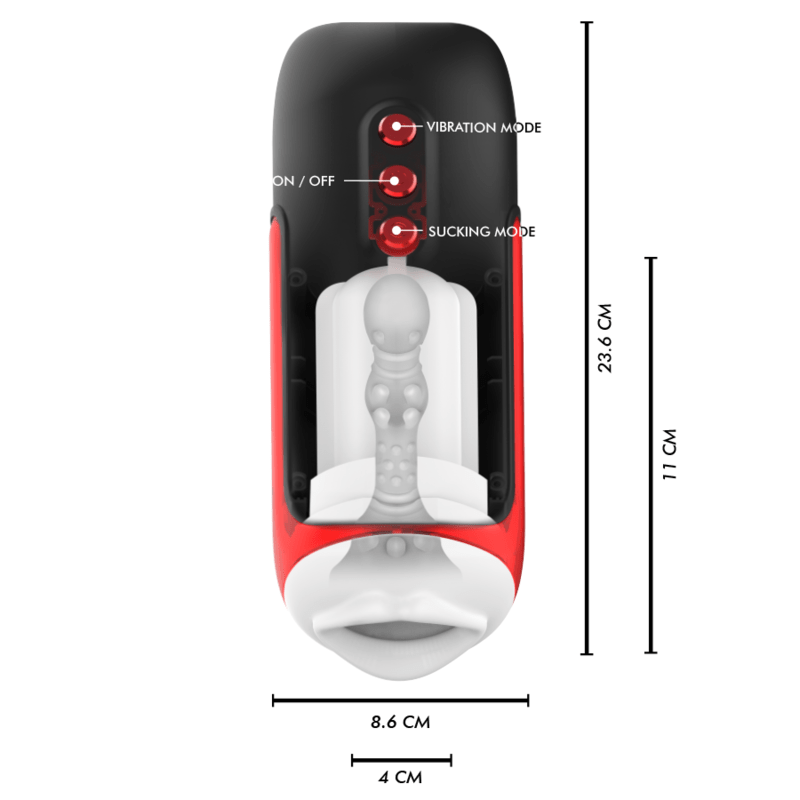 JAMYJOB - BLAZE AUTOMATIC MOUTH MASTURBATOR 5 SUCTION AND VIBRATION MODES - Toys "n" Us