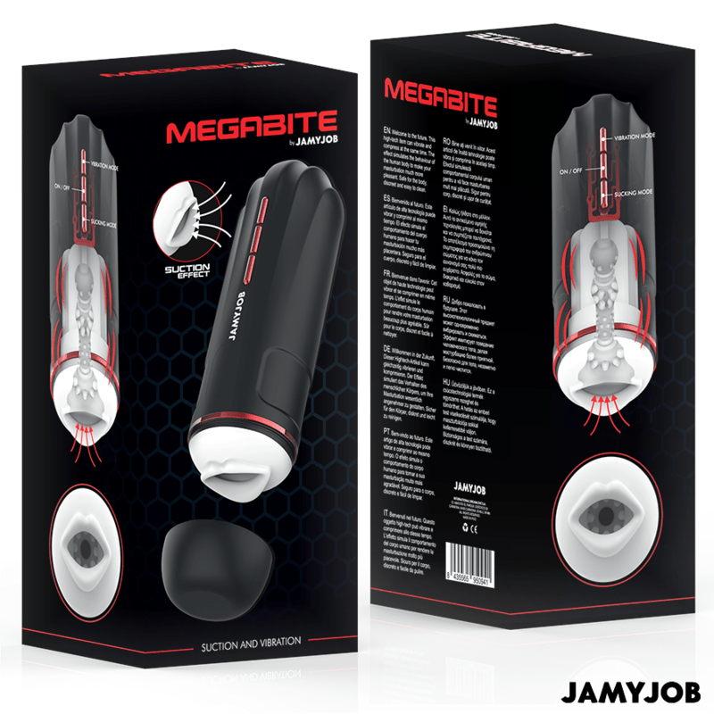 JAMYJOB - MEGABITE AUTOMATIC MOUTH MASTURBATOR 5 SUCTION AND VIBRATION MODES - Toys "n" Us
