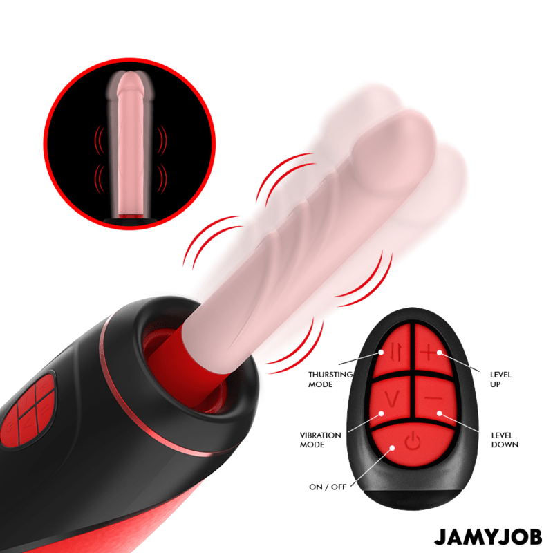 JAMYJOB - PYSTON BASE AUTOMATIC MASTURBATOR WITH REMOTE CONTROL DILDO - Toys "n" Us