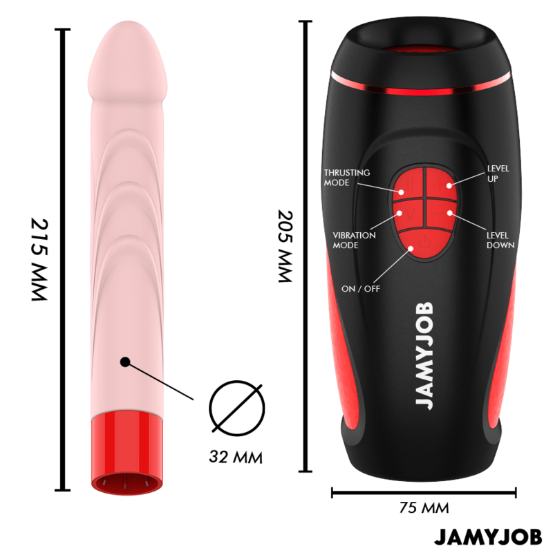 JAMYJOB - PYSTON BASE AUTOMATIC MASTURBATOR WITH REMOTE CONTROL DILDO - Toys "n" Us