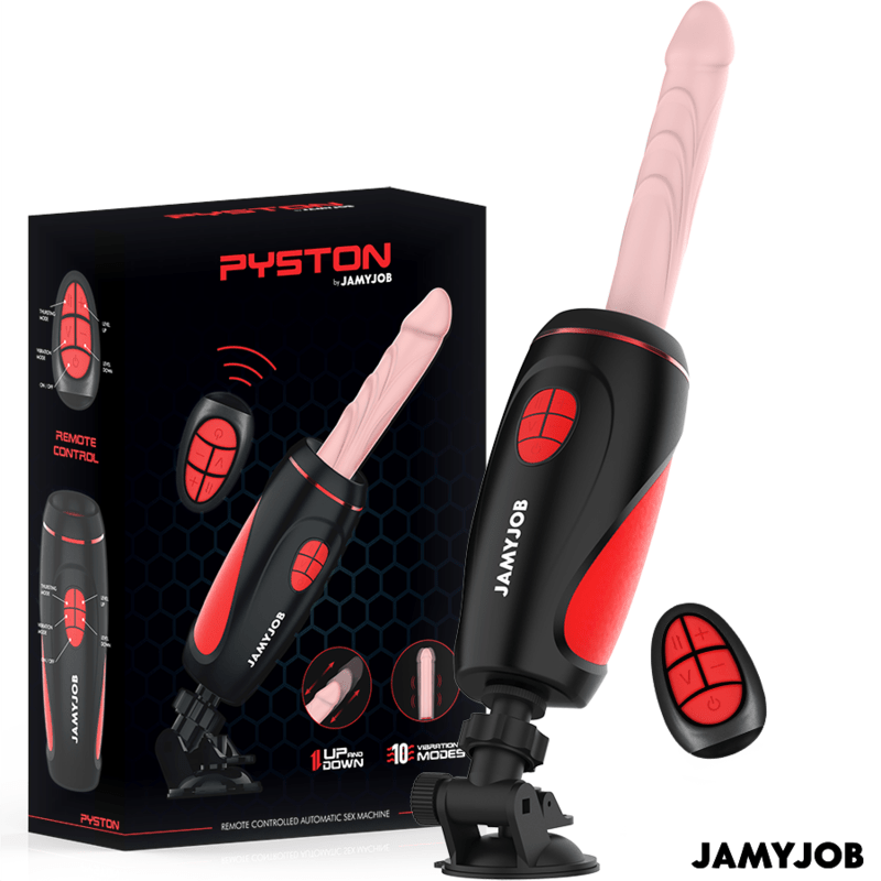 JAMYJOB - PYSTON BASE AUTOMATIC MASTURBATOR WITH REMOTE CONTROL DILDO - Toys "n" Us