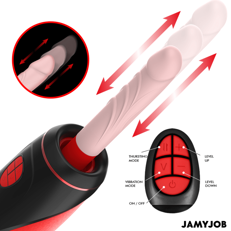 JAMYJOB - PYSTON BASE AUTOMATIC MASTURBATOR WITH REMOTE CONTROL DILDO - Toys "n" Us