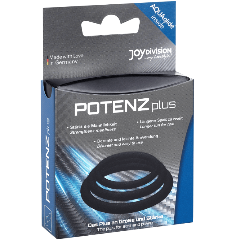 JOYDIVISION POTENZDUO - PLUS CONJUNTO DE 3 ANÉIS PRETOS - S, M, L - Toys "n" Us