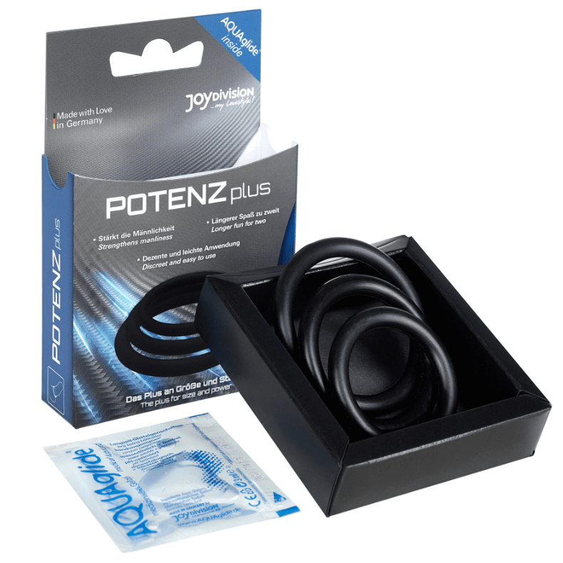 JOYDIVISION POTENZDUO - PLUS CONJUNTO DE 3 ANÉIS PRETOS - S, M, L - Toys "n" Us