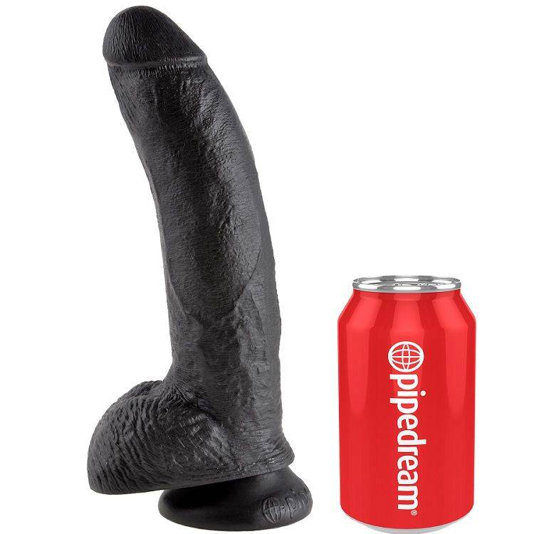 KING COCK - 9 DILDO PRETO COM BOLAS 22.9 CM - Toys "n" Us