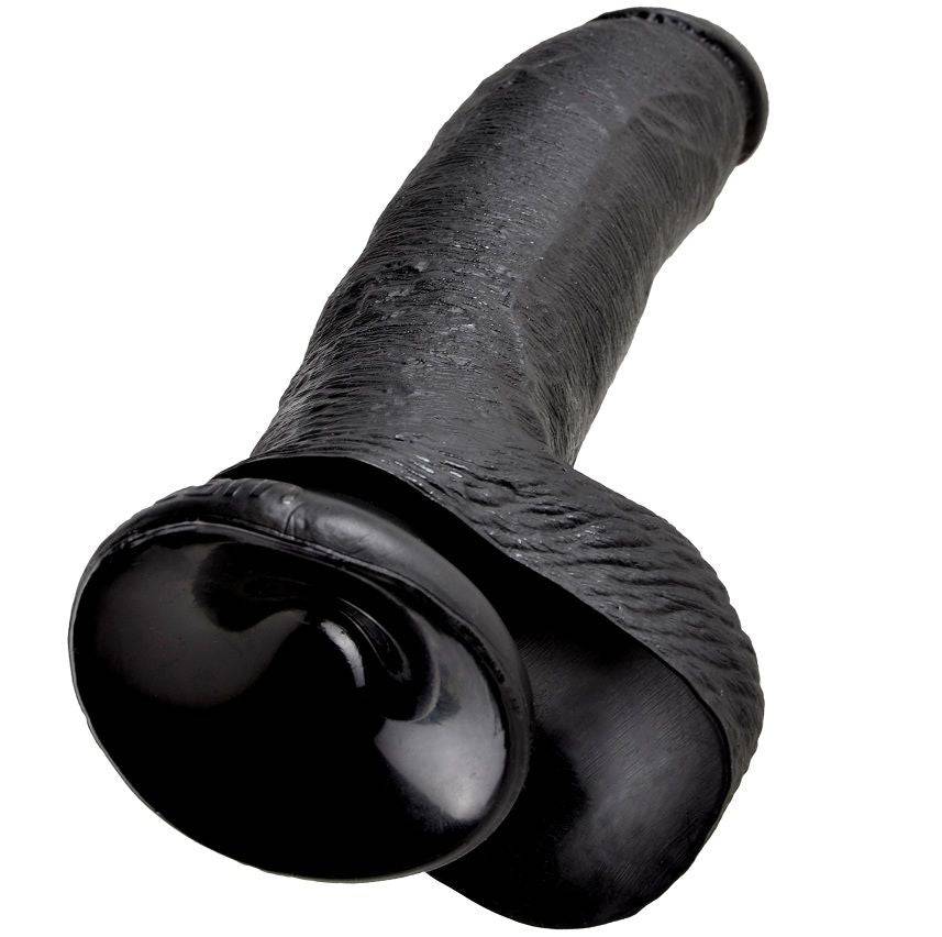 KING COCK - 9 DILDO PRETO COM BOLAS 22.9 CM - Toys "n" Us