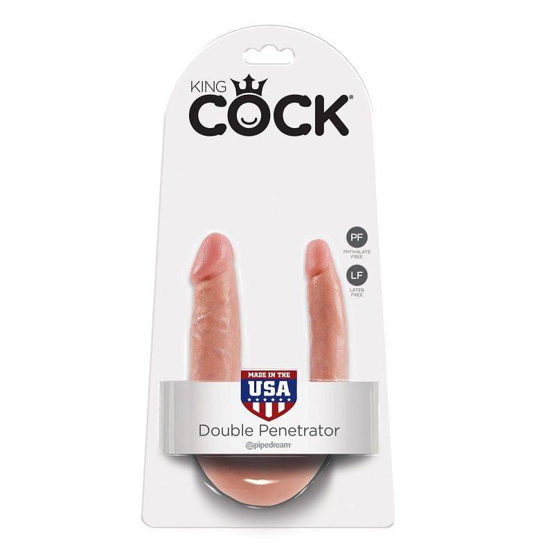 KING COCK - DILDO DE DUPLA PENETRAO 12.7 CM NATURAL - Toys "n" Us