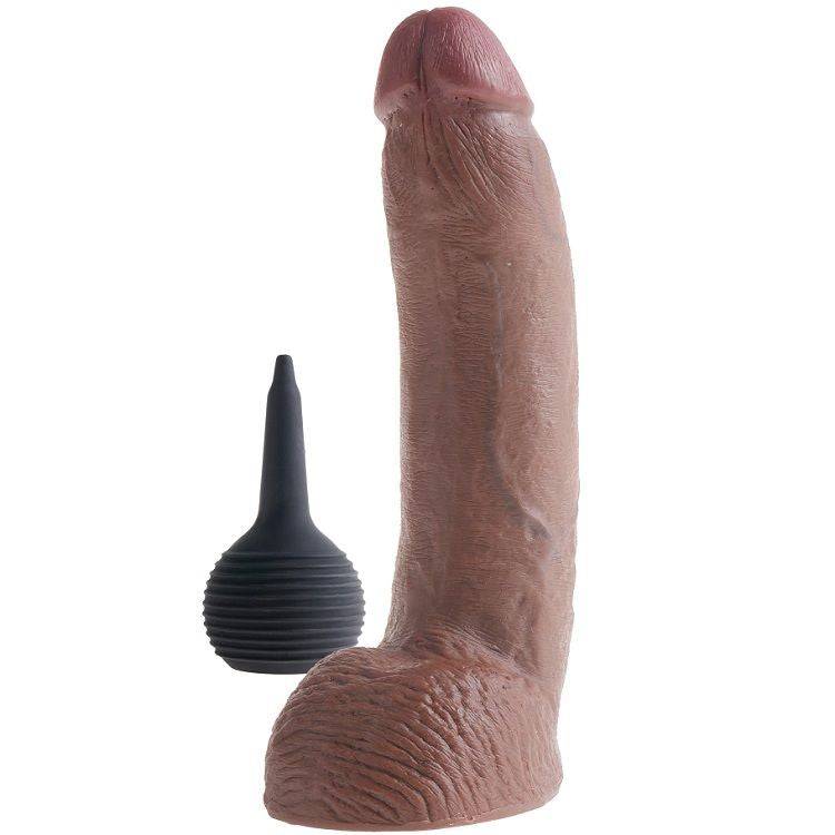 KING COCK - PÊNIS EJACULADOR MARROM REALISTA 22.86 CM - Toys "n" Us