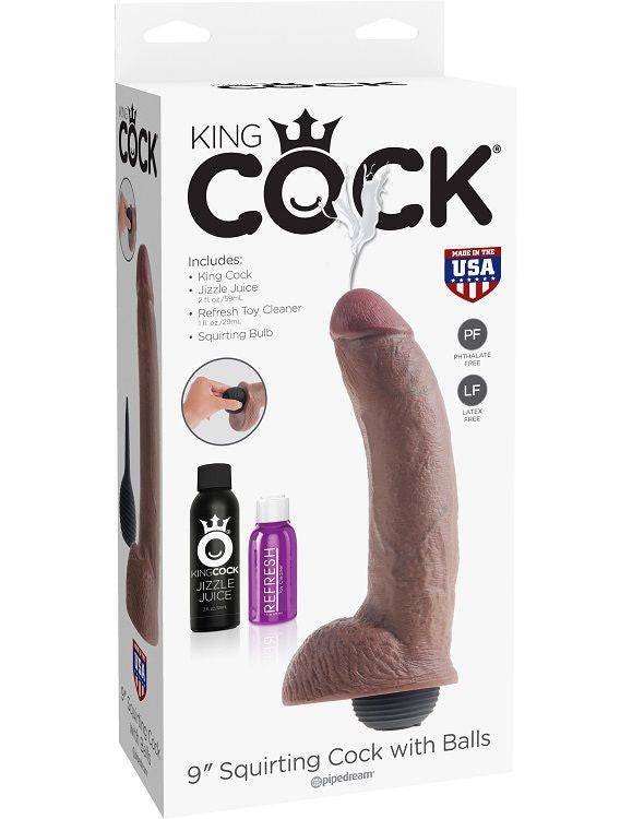 KING COCK - PÊNIS EJACULADOR MARROM REALISTA 22.86 CM - Toys "n" Us