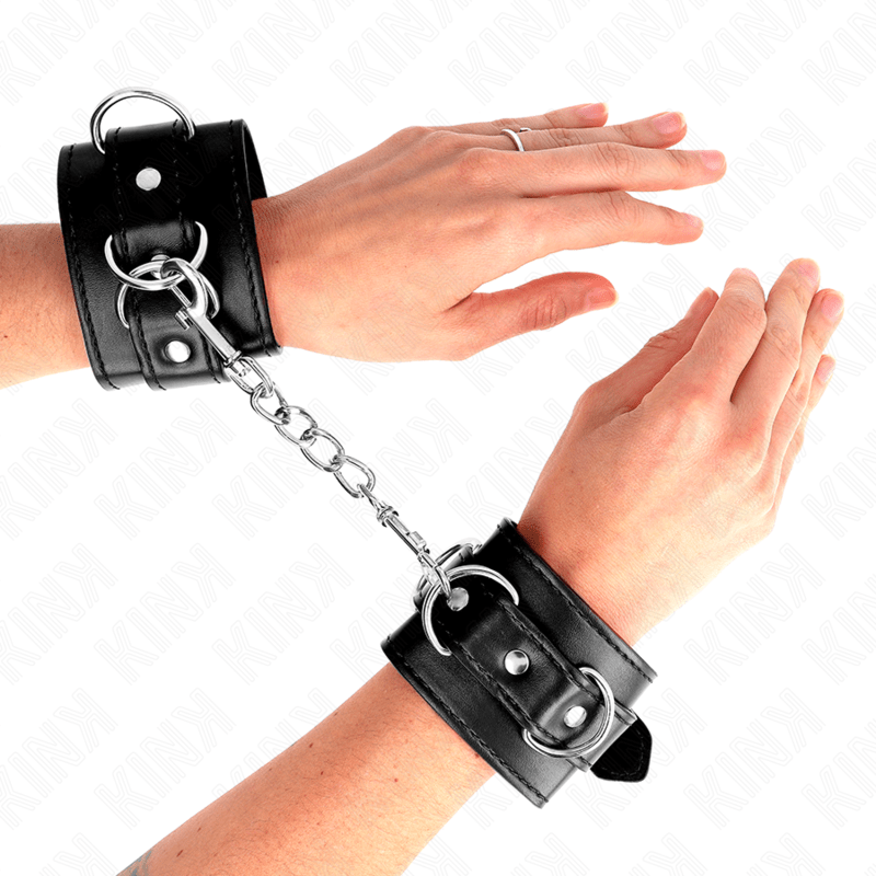 KINK - 3 RETENÇÕES DE PULSO D - RING AJUSTÁVEIS PRETO 17,5 - 25 CM X 6 CM - Toys "n" Us