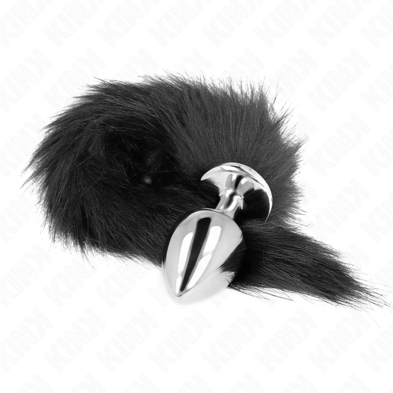 KINK - ANAL PLUG SIZE L 10 X 4 CM WITH SYNTHETIC TAIL 40 CM BLACK - Toys "n" Us