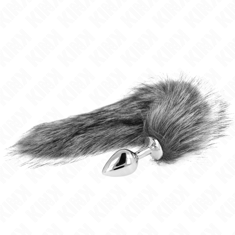 KINK - ANAL PLUG SIZE M 8 X 3.5 CM WITH SYNTHETIC TAIL 40 CM GREY - Toys "n" Us