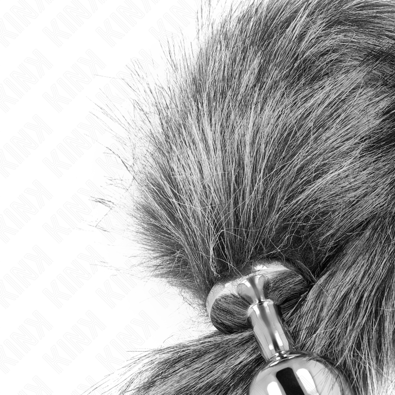 KINK - ANAL PLUG SIZE M 8 X 3.5 CM WITH SYNTHETIC TAIL 40 CM GREY - Toys "n" Us