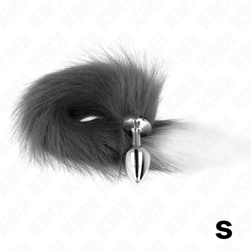 KINK - ANAL PLUG SIZE S 7 X 3 CM WITH SYNTHETIC TAIL 40 CM GREY AND WHITE - Toys "n" Us