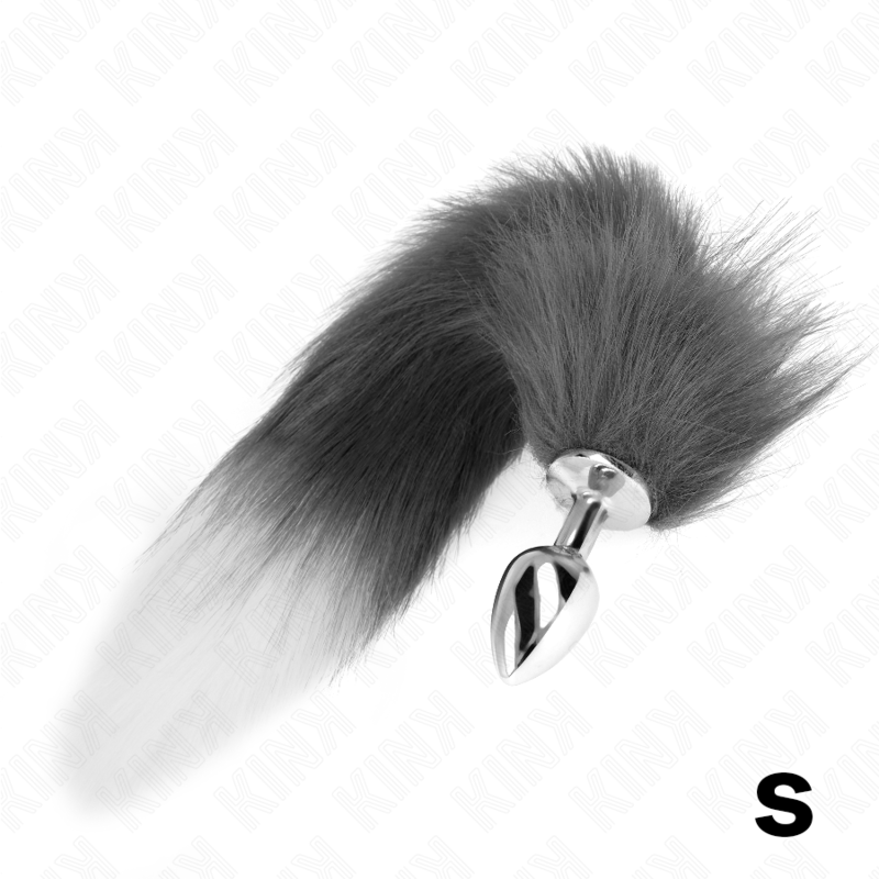 KINK - ANAL PLUG SIZE S 7 X 3 CM WITH SYNTHETIC TAIL 40 CM GREY AND WHITE - Toys "n" Us