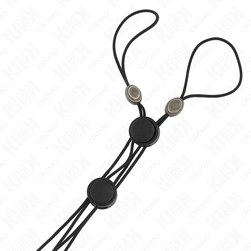 KINK - BLACK DETAIL NIPPLE CLAMPS WITH BLACK ELASTIC - Toys "n" Us