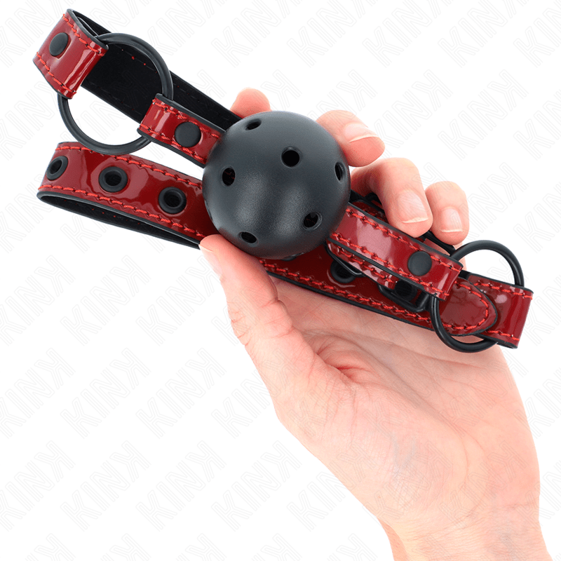 KINK - BOLA DE COURO BRILHANTE 4,5 CM MORDAÇA 63,5 X 2 CM AJUSTÁVEL 41 X 59 CM - Toys "n" Us