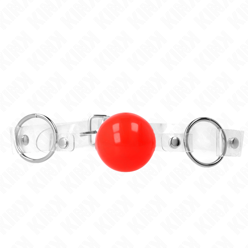 KINK - BOLA PVC TRANSPARENTE VERMELHA MORDAÇA 4 CM AJUSTÁVEL - Toys "n" Us