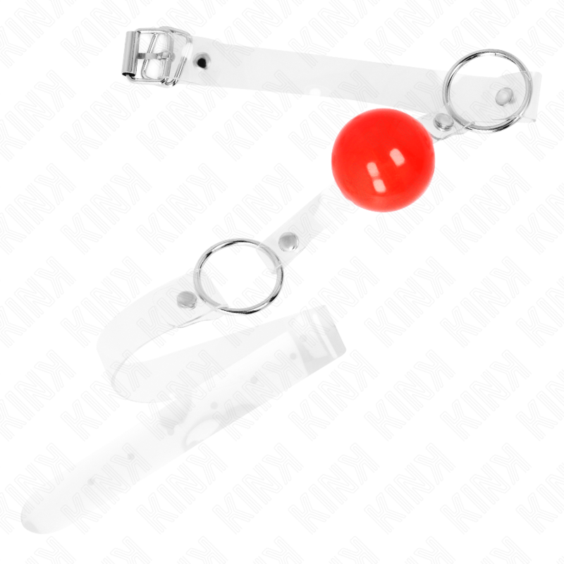 KINK - BOLA PVC TRANSPARENTE VERMELHA MORDAÇA 4 CM AJUSTÁVEL - Toys "n" Us