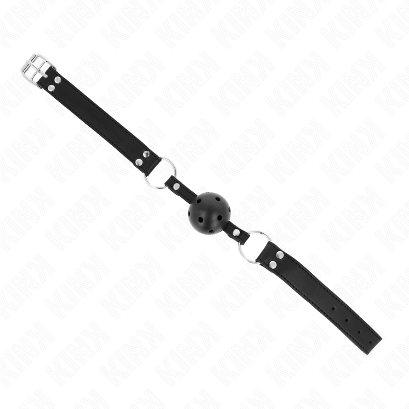 KINK - BOLA RESPIRÁVEL 4 CM MORDAÇA COM REBITE DUPLO MODELO 1 PRETO 62,5 x 2,5 CM AJUSTÁVEL 42 - 58 CM - Toys "n" Us
