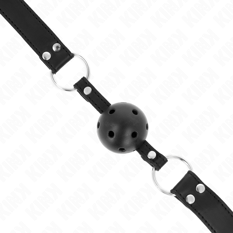 KINK - BOLA RESPIRÁVEL 4 CM MORDAÇA COM REBITE DUPLO MODELO 1 PRETO 62,5 x 2,5 CM AJUSTÁVEL 42 - 58 CM - Toys "n" Us