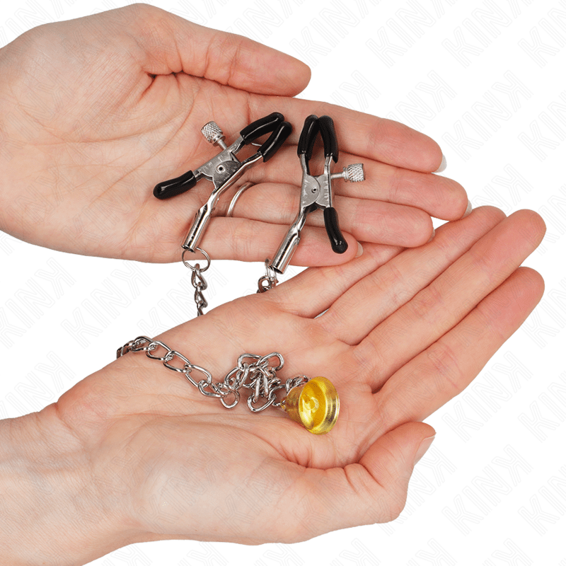 KINK - CHAIN NIPPLE CLAMPS WITH HORN PENDANT 30 CM - Toys "n" Us