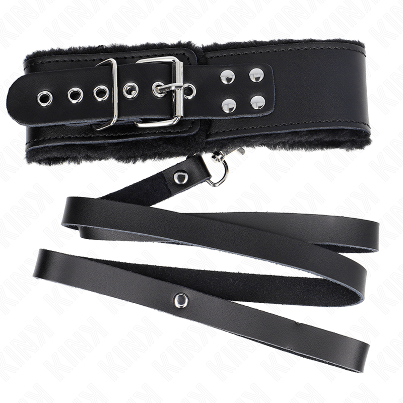 KINK - COLAR COM CINTO 116 CM COM ALÇA DE COURO PRETA AJUSTÁVEL 40 - 48 CM X 6 CM - Toys "n" Us