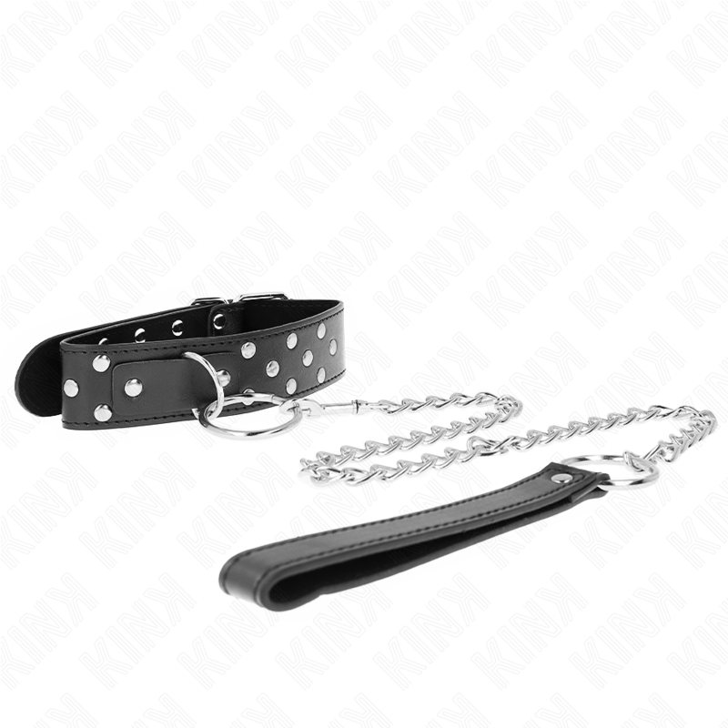 KINK - COLAR DE ALÇA DE REBITE DE ANEL COM CINTO 65 CM PRETO AJUSTÁVEL 36 - 50 CM X 3,8 CM - Toys "n" Us