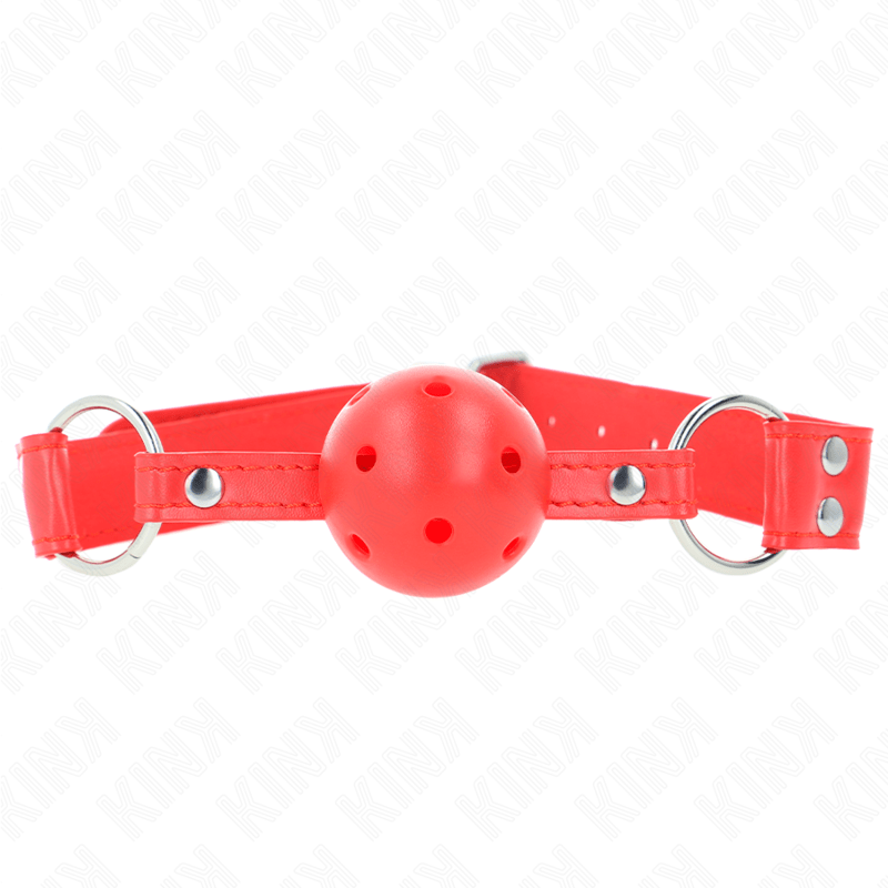 KINK - COMPLETE RED HOLLOW HARD BALL GAG 62 x 2 CM - Toys "n" Us