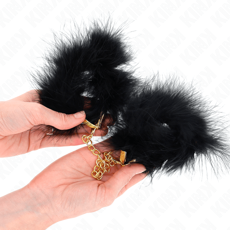 KINK - FEATHER HAND CUFFS WITH GOLD CHAIN MODEL 0 - Toys "n" Us