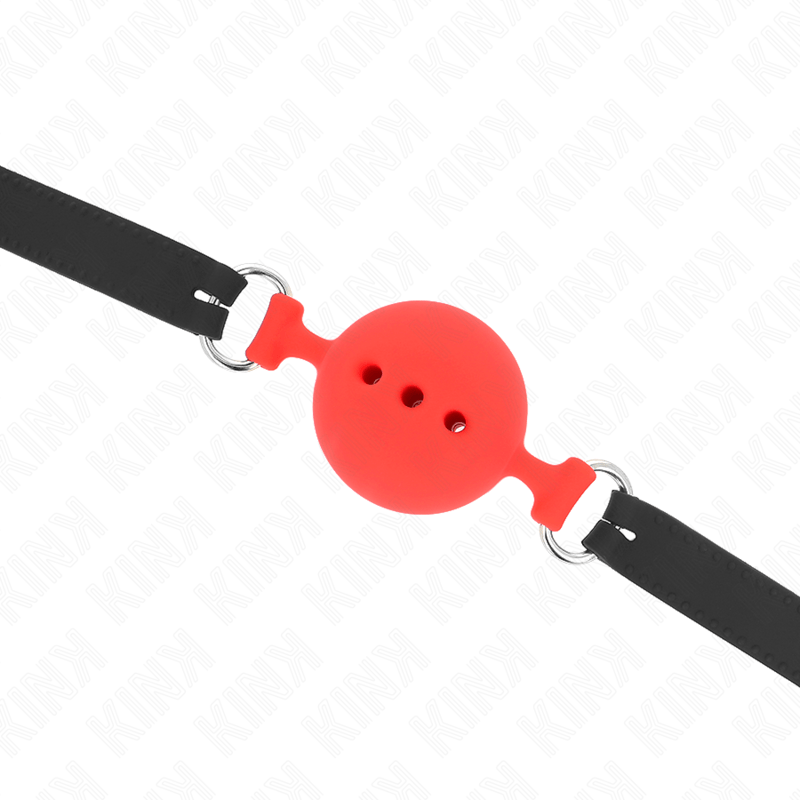 KINK - FULL SILICONE GAG 55 x 2 CM WITH 5 CM BALL SIZE L RED ADJUSTABLE 35 - 51 CM - Toys "n" Us