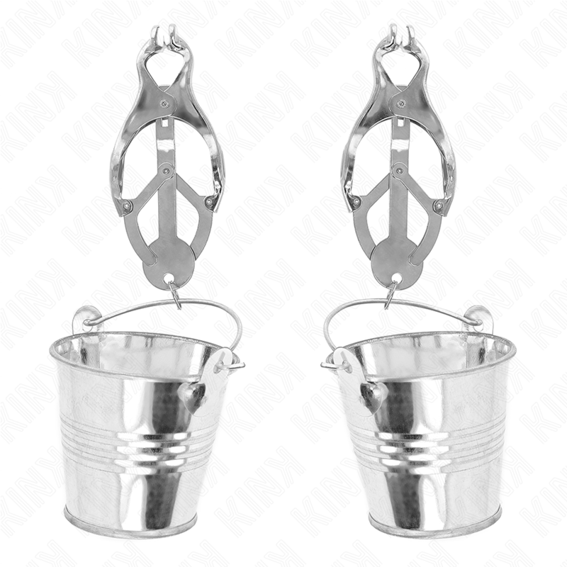 KINK - JAPANESE CLOVER NIPPLE CLAMPS WITH BUCKETS SILVER - Toys "n" Us