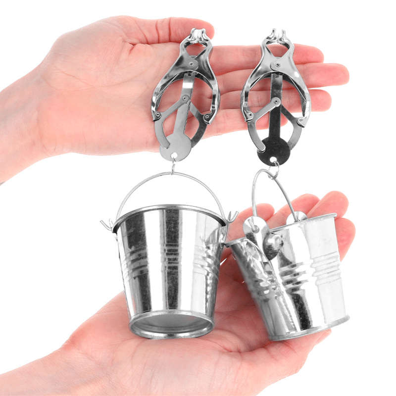KINK - JAPANESE CLOVER NIPPLE CLAMPS WITH BUCKETS SILVER - Toys "n" Us