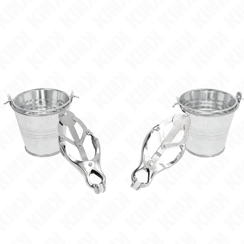 KINK - JAPANESE CLOVER NIPPLE CLAMPS WITH BUCKETS SILVER - Toys "n" Us
