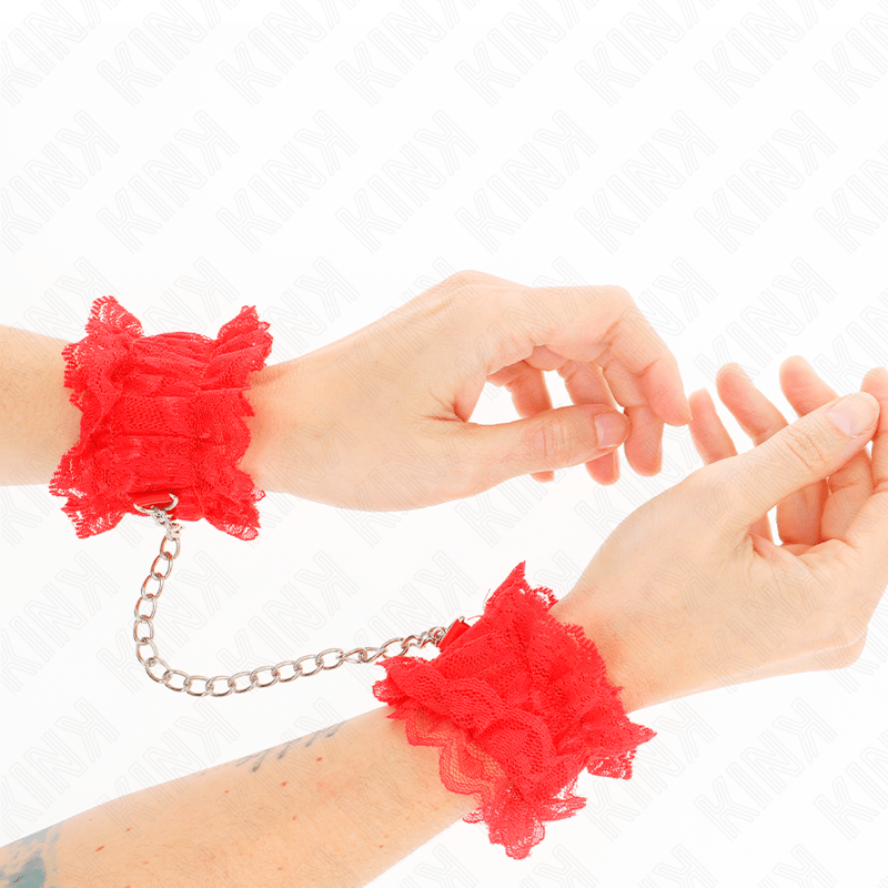 KINK - LACE ELASTIC WRIST RESTRAINTS RED - Toys "n" Us