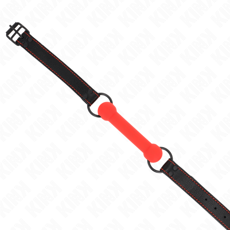 KINK - MORDAÇA DE OSSO COM ALÇA DE COURO VERMELHA AJUSTÁVEL 41 - 57 CM - Toys "n" Us
