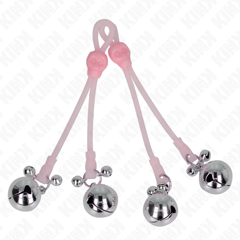 KINK - PINÇAS DE CRÂNIO LUMINOSAS COM ANEL SINOS AJUSTÁVEIS ROSA / PRATA - Toys "n" Us