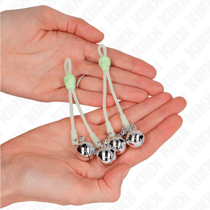 KINK - PINÇAS DE CRÂNIO LUMINOSAS COM ANEL SINOS AJUSTÁVEIS VERDE / PRATA - Toys "n" Us