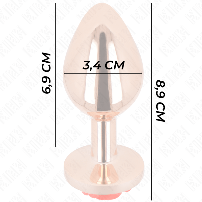 KINK - PINK GOLD ANAL PLUG WITH RED ROSE M - Toys "n" Us