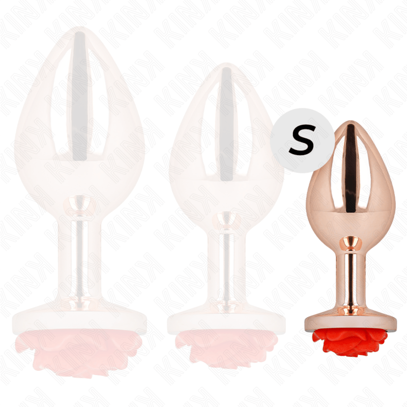 KINK - PINK GOLD ANAL PLUG WITH RED ROSE S - Toys "n" Us