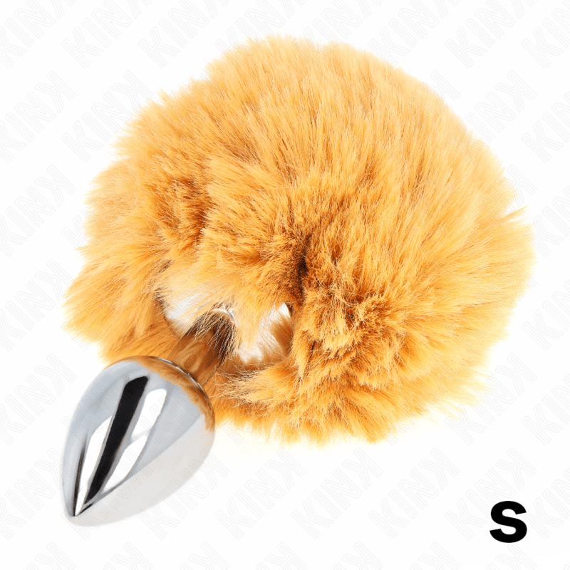 KINK - PLUG AÇO INOXIDÁVEL 7 x 3 CM COM CAUDA DE COELHO BEGE PELE 8 CM - Toys "n" Us