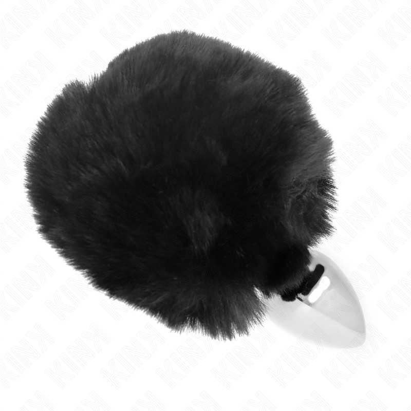 KINK - PLUG AÇO INOXIDÁVEL 7 x 3 CM COM CAUDA DE COELHO PRETA PELE FALSA 8 CM - Toys "n" Us
