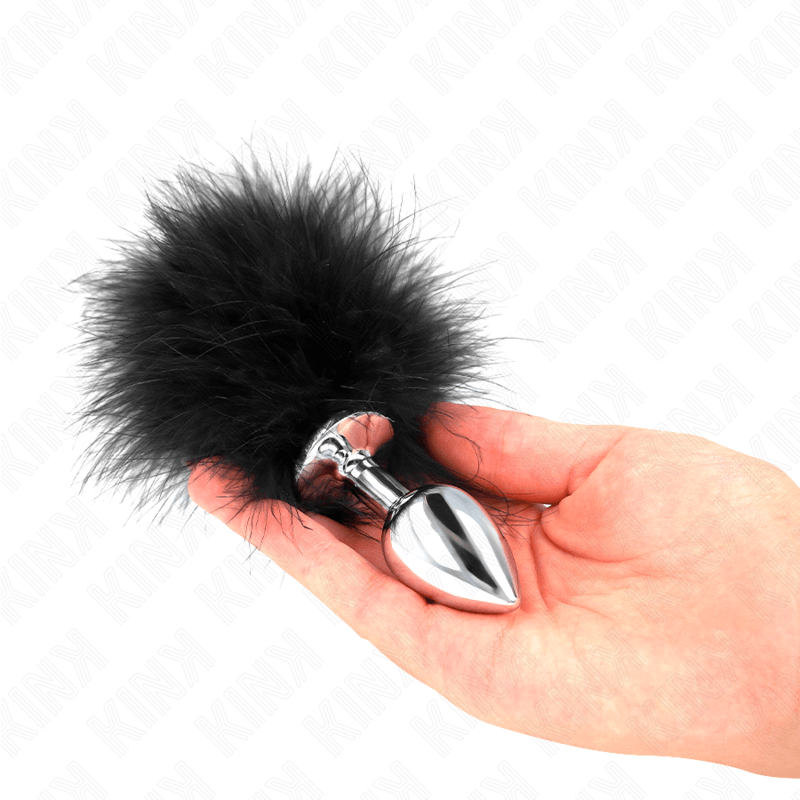 KINK - PLUG ANAL DE AÇO INOXIDÁVEL 11 x 7 CM COM PENA 11 CM - Toys "n" Us