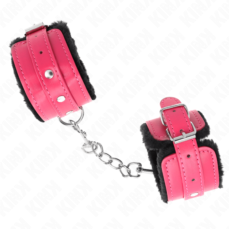 KINK - PULSO PREMIUM FORRO DE PELE PRETO COM CINTO RASPBERRY ROSE AJUSTÁVEL 17 - 29 CM X 6 CM - Toys "n" Us